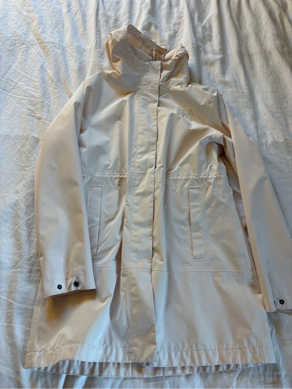 The North Face Women's Cream Hooded Rain Trench